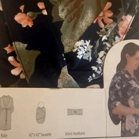 Floral Robe, Swaddle & Headband Set - Picture 4 of 4